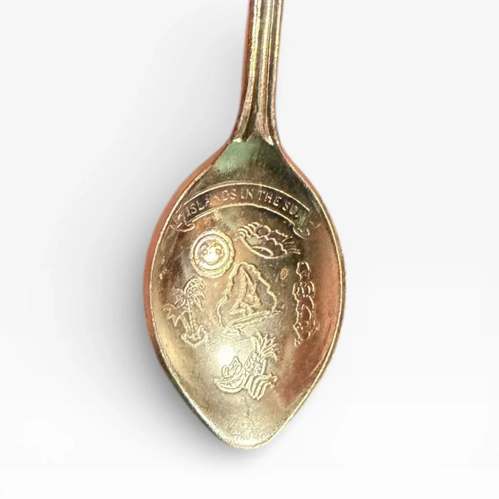 Vintage St Thomas Virgin Islands Souvenir Spoon Palm Tree‎ Charm Islands Sun